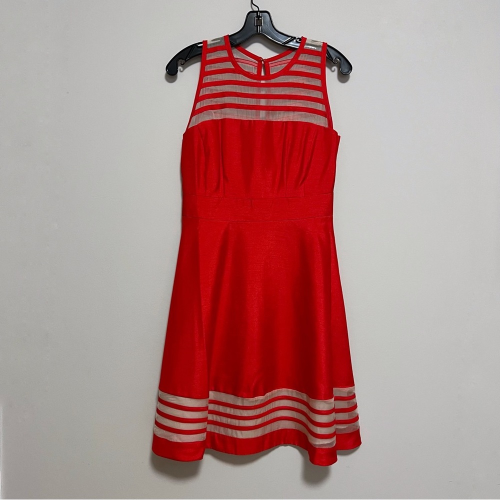 Just Taylor Red Silk Cocktail Dress
